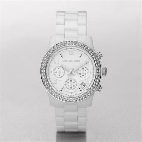 michael kors mk5188 ceramic white watch band 20mm|Ladies Chronograph Women's Watch MK5188 .